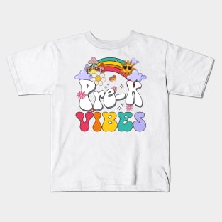 Pre-K Vibes - Pre Kindergarten Team Retro 1st Day of School Kids T-Shirt